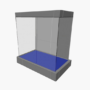 Display case with door opening